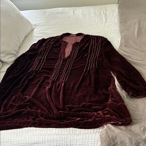 CP Shades Velvet Burgundy Tunic Top